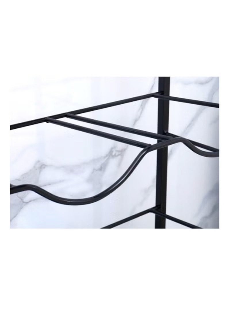 هويتك رف تخزين زجاجات المياه الرأسي ثلاثي الطبقات - 75×34×33 سم صف واحد (أسود) - Image 4