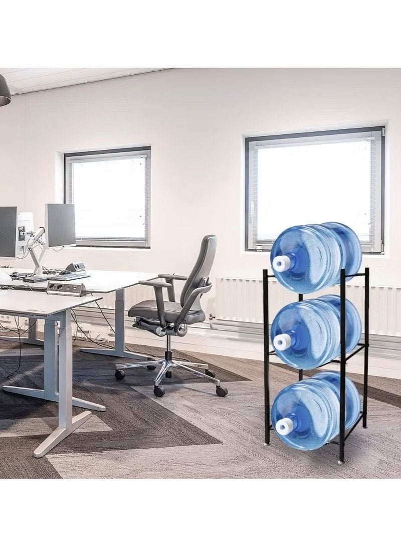 هويتك رف تخزين زجاجات المياه الرأسي ثلاثي الطبقات - 75×34×33 سم صف واحد (أسود) - Image 3