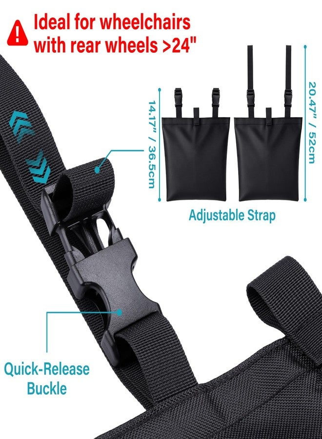 Udefineit 2 Packs Drainage Bag Holder for Wheelchair, Waterproof Oxford Cloth Bag Cover with Hook & Loop Closure, Leakproof & Easy to Clean, Wheelchair Under Basket Storage Pouch for Walker Bed Chair Use - Image 5