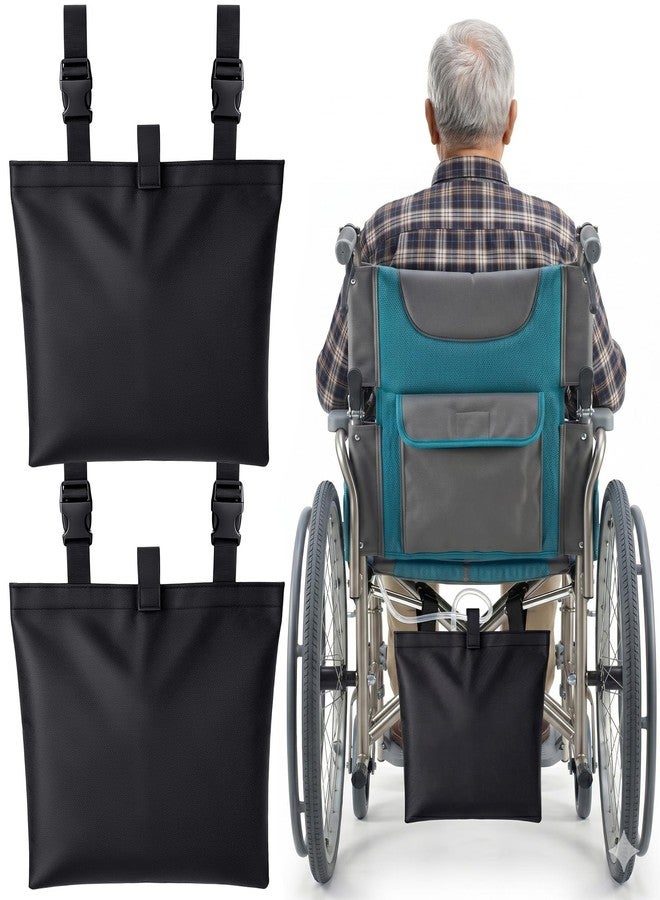 Udefineit 2 Packs Drainage Bag Holder for Wheelchair, Waterproof Oxford Cloth Bag Cover with Hook & Loop Closure, Leakproof & Easy to Clean, Wheelchair Under Basket Storage Pouch for Walker Bed Chair Use - Image 1