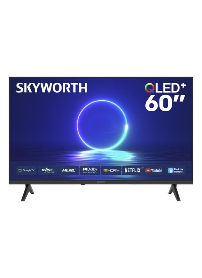 سكاي ورث تلفزيون ذكي 60 بوصة 4K QLED+، وضع الحماية للعين، نظام Google TV، ميزة العثور على الريموت، دعم للذكاء الاصطناعي، وضع الألعاب، 120 هرتز وتقنيات Dolby Vision وDolby Atmos وHDR10+، 2025، ضمان سنتين، موديل 60Q6800H، أسود 60Q6800H أسود - Image 1