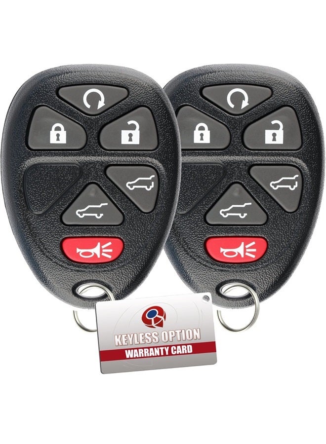 KeylessOption Keyless Entry Remote Control Car Key Fob Replacement for OUC60221, 15913427 (Pack of 2) - Image 2