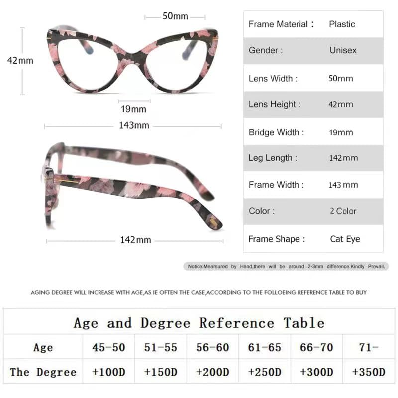 COVESATO Cat Eye Reading Glasses for Women,Fashion Oversized Ladies Readers(2 Mixed Color,1.50) - Image 4