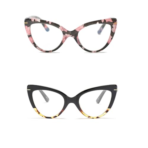 COVESATO Cat Eye Reading Glasses for Women,Fashion Oversized Ladies Readers(2 Mixed Color,1.50) - Image 2