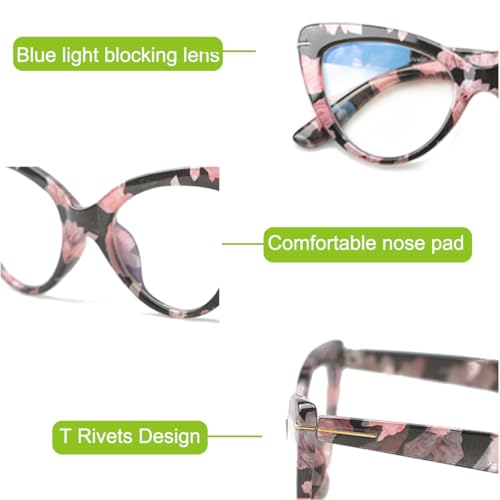 COVESATO Cat Eye Reading Glasses for Women,Fashion Oversized Ladies Readers(2 Mixed Color,1.50) - Image 5