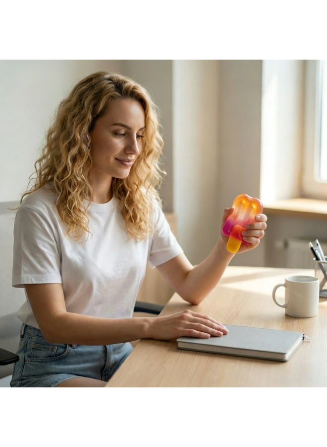 Needoh Popsicle Squishy Toy - Stress Relief Fidget Toy, Soft TPR Sensory Squeeze Ball for Kids & Adults, Portable Anxiety Relief Popsicle - Image 3