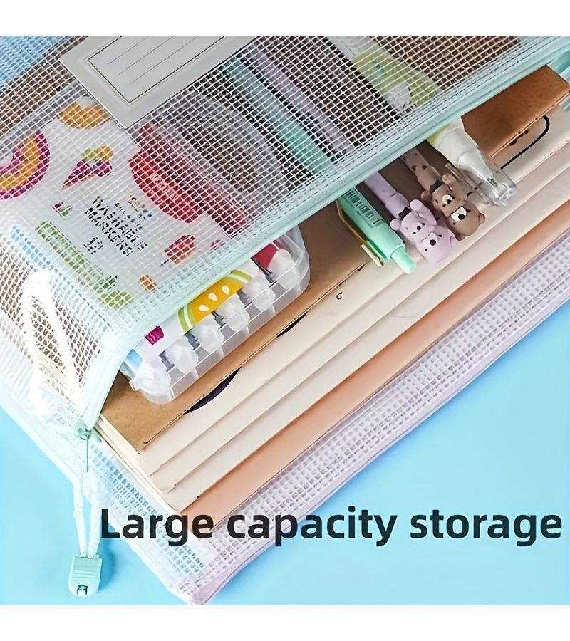Clear Mesh Stackable Zipper Bags 8 Pack Assorted Colors For Travel Storage - Image 5