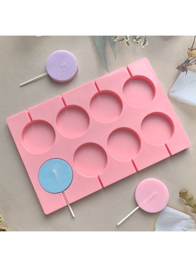 8 Lollipop 416 Silicone Mold Homemade Diy Round Star Lollipop Baking Tools High Temperature Resistant-Color:Rice Powder - Image 4