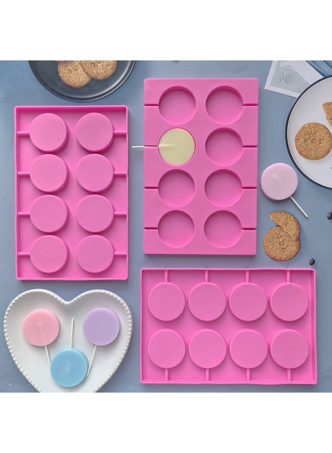 8 Lollipop 416 Silicone Mold Homemade Diy Round Star Lollipop Baking Tools High Temperature Resistant-Color:Rice Powder - Image 2