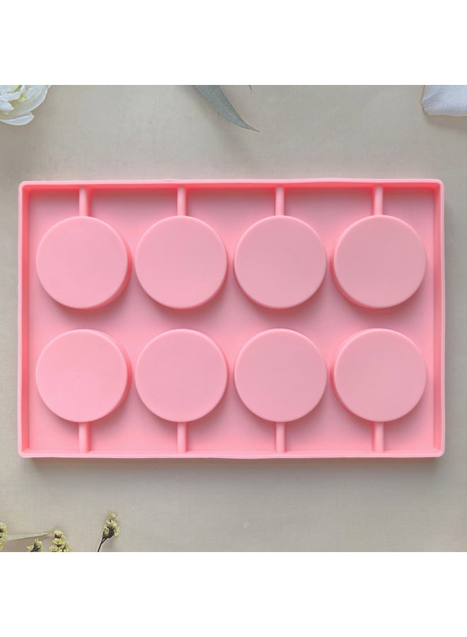 8 Lollipop 416 Silicone Mold Homemade Diy Round Star Lollipop Baking Tools High Temperature Resistant-Color:Rice Powder - Image 1