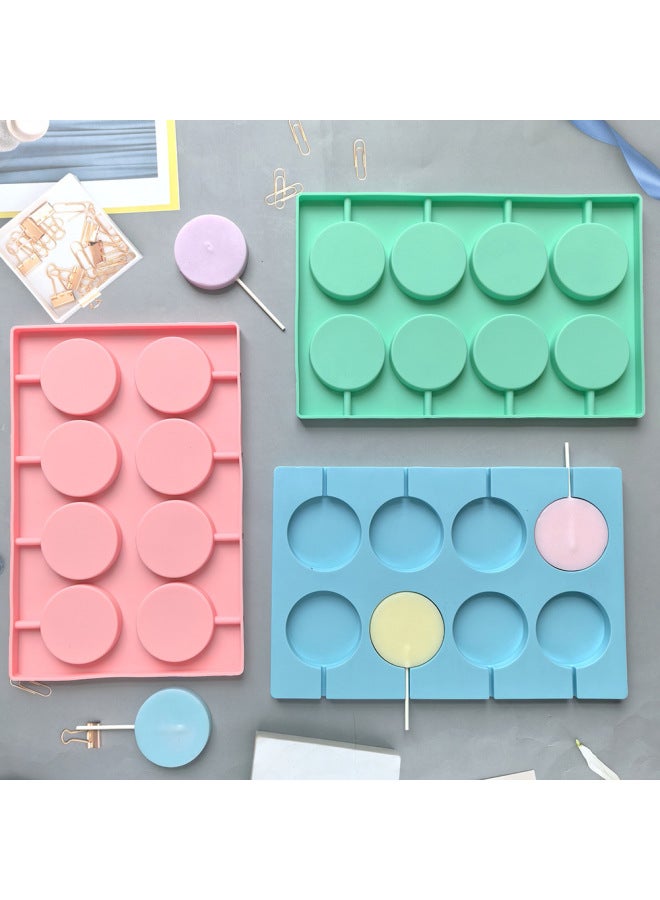 8 Lollipop 416 Silicone Mold Homemade Diy Round Star Lollipop Baking Tools High Temperature Resistant-Color:Rice Powder - Image 3