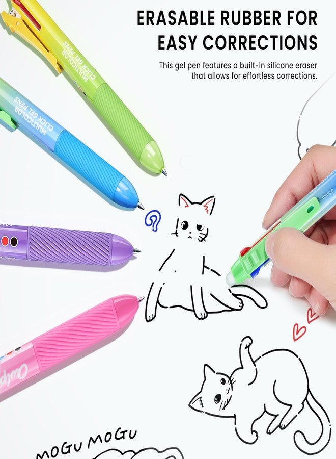 Owlprince Erasable Ballpoint Pen, 3 Colors Erasable Pens 4-Pack, Make Mistakes Disappear, 0.5mm Fine Point for Smooth Writing, School Supplies, Office, Note Taking, Journaling - Image 2