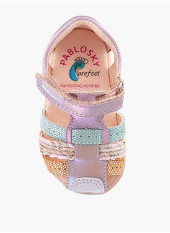 Pablosky Girls' Strap Sandals with Hook and Loop Closure  - Image 4