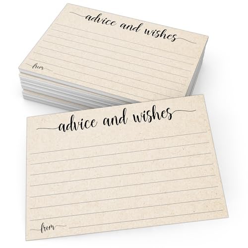 321Done Advice and Wishes Cards for Baby Shower, Retirement and Wedding - Well Wishes, Mr and Mrs, Bridal Shower, Words of Wisdom, Made in USA - Pack of 50, Large 4x6 Tan - Image 1