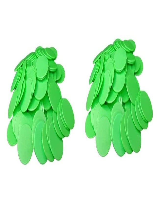 MOREL Green Plastic Round Shape Plain Token DISCTILES Coin, Chips for Shop, Board Games, Stores, Casino, School | 200 Coins, 31MM Token - Image 1