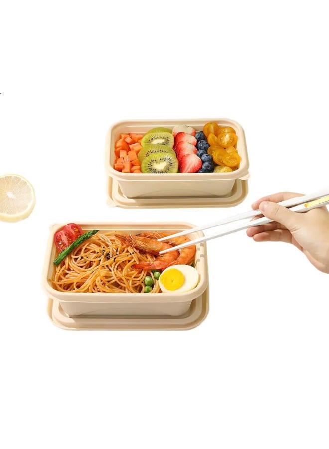 Maryya Meili Ya Disposable Square Food Containers, 750Ml*20, With Lids, Food-Grade, Thick, Takeout, Picnic Boxes, Bowls, Microwave-Safe - Image 3