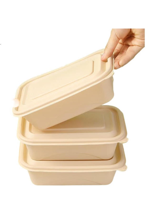 Maryya Meili Ya Disposable Square Food Containers, 750Ml*20, With Lids, Food-Grade, Thick, Takeout, Picnic Boxes, Bowls, Microwave-Safe - Image 1