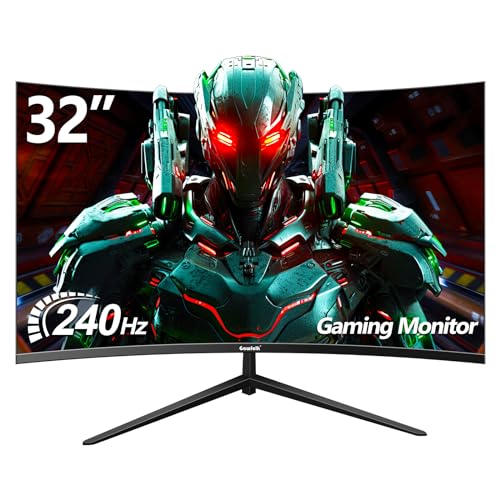 Gawfolk 32 Inch Curved Gaming Monitor 240Hz, 1800R PC Monitor Full HD 1080P, Frameless Computer Dispaly with Freesync and Eye Care Technology, Wall Mountable - Image 1