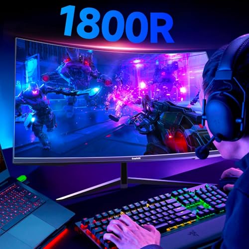 Gawfolk 32 Inch Curved Gaming Monitor 240Hz, 1800R PC Monitor Full HD 1080P, Frameless Computer Dispaly with Freesync and Eye Care Technology, Wall Mountable - Image 5