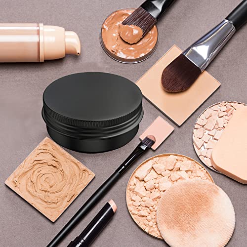 Axe Sickle 20 Pcs 2 Ounce Aluminum Tin Jars Containers Leak Proof Cosmetic Tin Jars Containers Round Screw Lids for Cosmetic, Salves, Balms, Lip Balm or Others, 60mL Black - Image 5