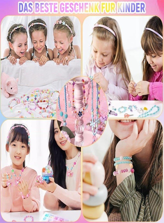 TREXEE 390Pcs Beads for Kids Crafts, Children's Jewelry Making Kit, DIY Bracelets Necklace Hairband and Rings Craft Kits for 4-12 Years Old Little Girls, Multicolor - Image 3