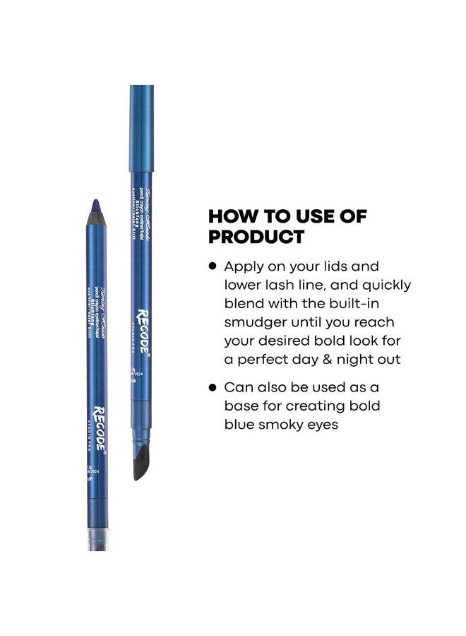 Recode Turning Heads Crayon Gel Eyeliner Pencil comes with Smudger on other side, longlasting, Water-proof & smudge-proof Formula, Blue, 1.2gm - Image 3