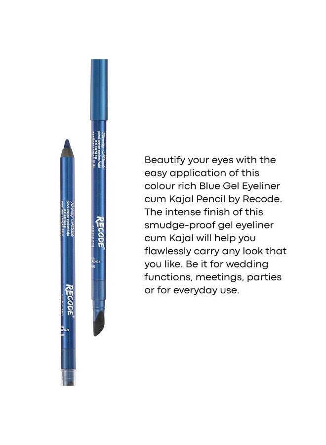 Recode Turning Heads Crayon Gel Eyeliner Pencil comes with Smudger on other side, longlasting, Water-proof & smudge-proof Formula, Blue, 1.2gm - Image 4