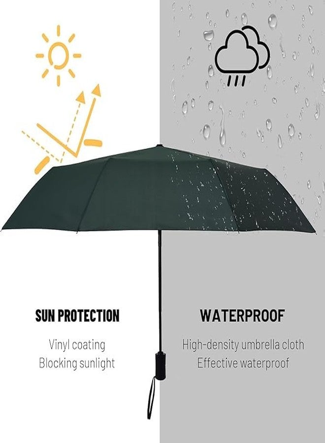 QUALIZA Travel Umbrella - Auto Open/Close, Large Canopy, UV Protection, Ideal for Men & Women | Stylish, Durable, and Functional Design (Green) - Image 3