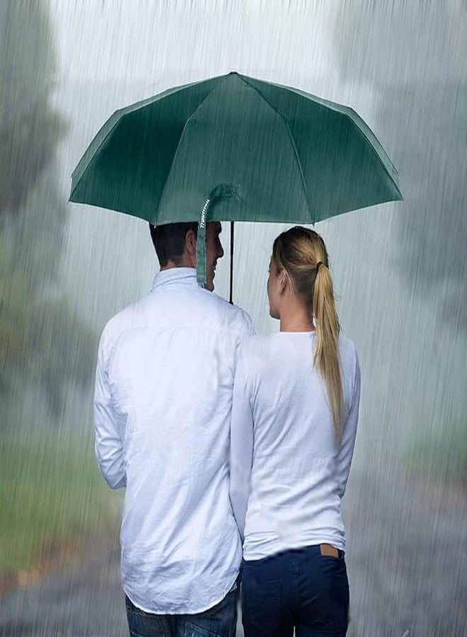 QUALIZA Travel Umbrella - Auto Open/Close, Large Canopy, UV Protection, Ideal for Men & Women | Stylish, Durable, and Functional Design (Green) - Image 4