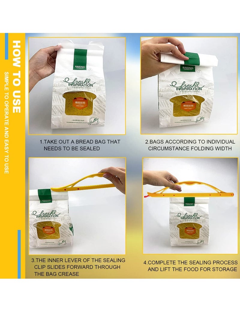 6 Pack Portable Food Bag Clips - Sturdy Sealing Clips for Snacks, Cereals & Coffee - 3 Red & 3 Yellow  - Image 4