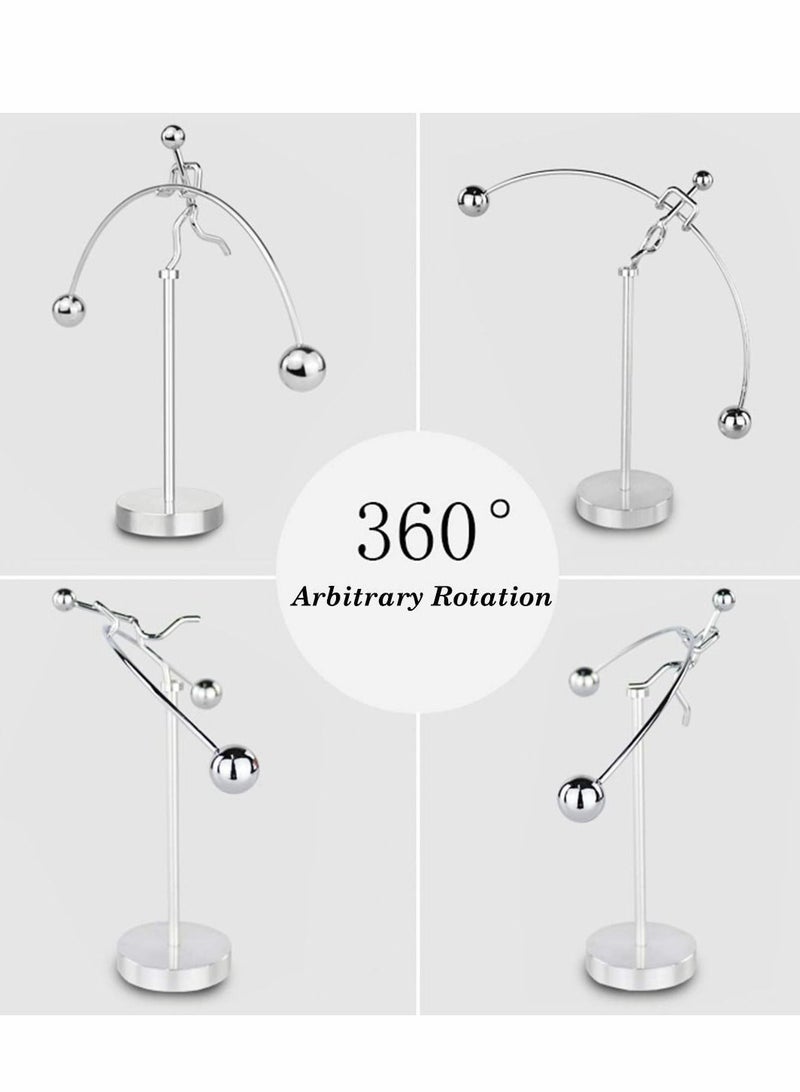 Excefore Steel Balance Toy Weightlifter Kinetic Art Balance Toy Balancing Decompressive Science Psychology Home Offic Decor Desk Decor Toy  - Image 4