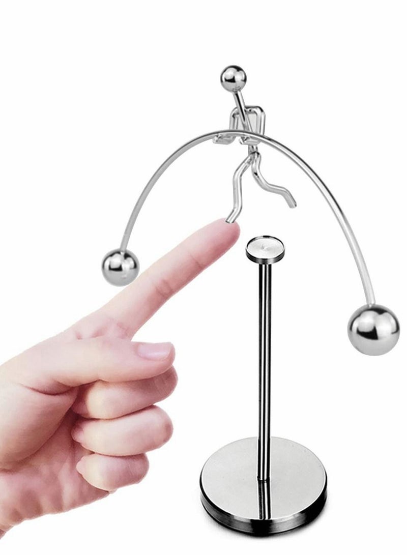Excefore Steel Balance Toy Weightlifter Kinetic Art Balance Toy Balancing Decompressive Science Psychology Home Offic Decor Desk Decor Toy  - Image 3