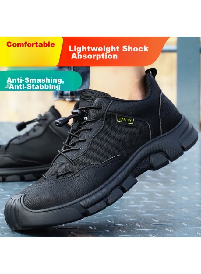 Jingtu Jingtu Safety Shoes For Men, Steel Toe Cap, Puncture-resistant, Lightweight, Wear-resistant, Breathable, Construction Site Work Shoes 0216bkf Size 44 - Image 5