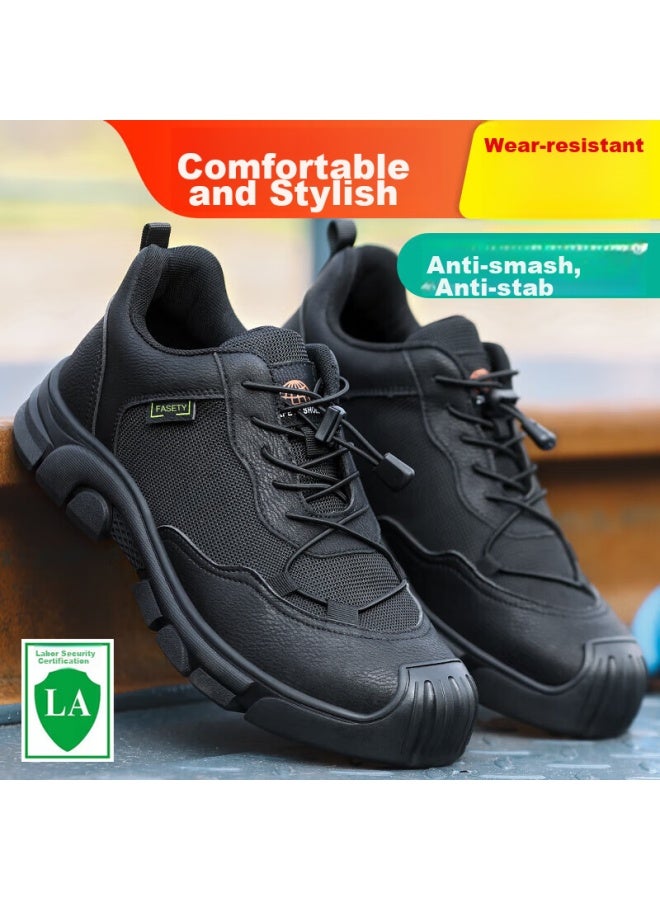 Jingtu Jingtu Safety Shoes For Men, Steel Toe Cap, Puncture-resistant, Lightweight, Wear-resistant, Breathable, Construction Site Work Shoes 0216bkf Size 44 - Image 3