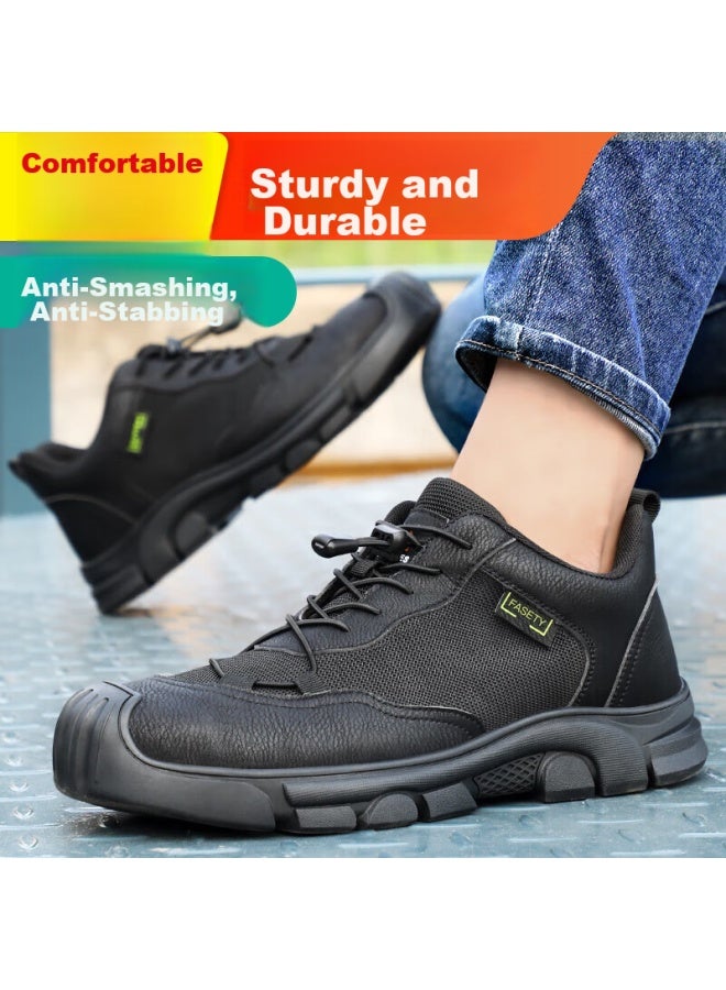 Jingtu Jingtu Safety Shoes For Men, Steel Toe Cap, Puncture-resistant, Lightweight, Wear-resistant, Breathable, Construction Site Work Shoes 0216bkf Size 44 - Image 4