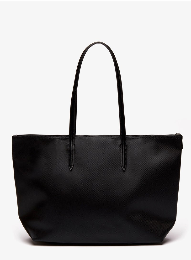 LACOSTE Lacoste bag Women's L12.12 Concept Fashion Versatile Large Capacity Large Size Zipper Handheld Shoulder Bag Tote Bag Large Black 45cm * 30cm * 12cm  - Image 5