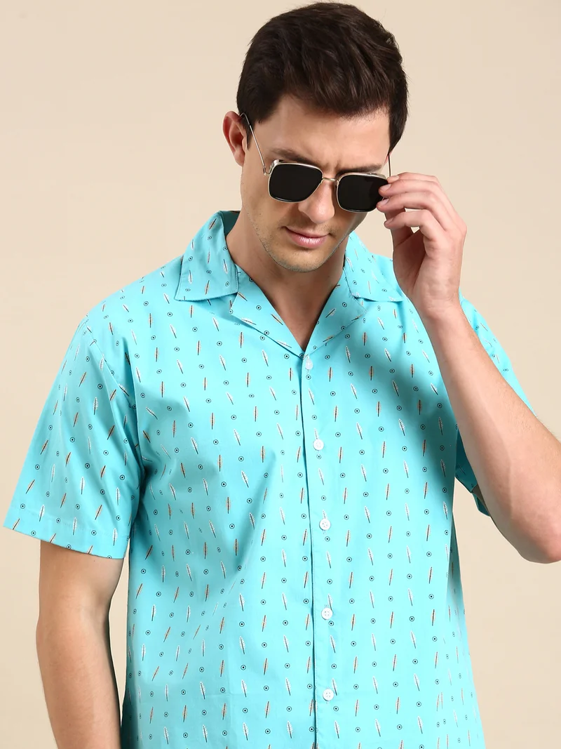 Joven Mint Green Casual Shirt for Men
