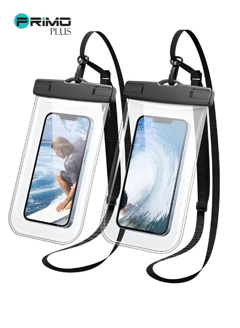PRIMO PLUS Waterproof Mobile Phone Case Up To a Depth Of 30 Meters, Suitable For Large Phones Up To 7.2 Inches, Clear - Image 1