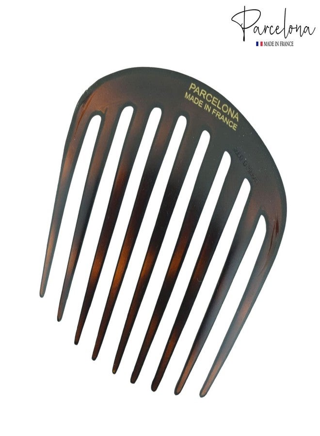 Parcelona French Smooth Edge Side Combs 3 Inch Curved Cellulose Acetate Hair Accessories for French Twist Updo Styling for Women and Girls Set of 2 (Shell) - Image 5