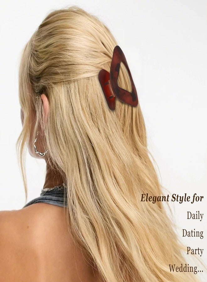 CURASA Flat Hair Clips for Women, 4PCS French Square Leopard Print Strong Hold Flat Claw Clips for Thick & Thin Hair, Lay Down Hair Claw Clips Hair Accessories for Women & Girls - Image 4