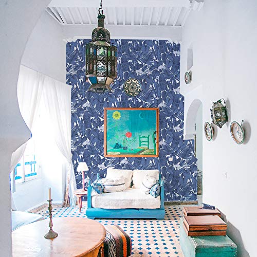 Tempaper Blue Raspberry Tropical Removable Peel and Stick Wallpaper, 20.5 in X 16.5 ft, Made in the USA - Image 5