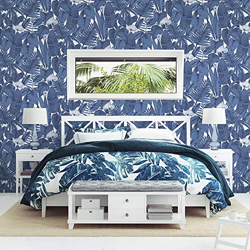 Tempaper Blue Raspberry Tropical Removable Peel and Stick Wallpaper, 20.5 in X 16.5 ft, Made in the USA - Image 2