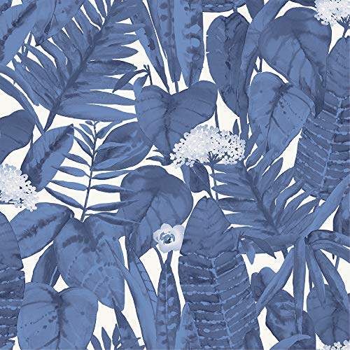 Tempaper Blue Raspberry Tropical Removable Peel and Stick Wallpaper, 20.5 in X 16.5 ft, Made in the USA - Image 1