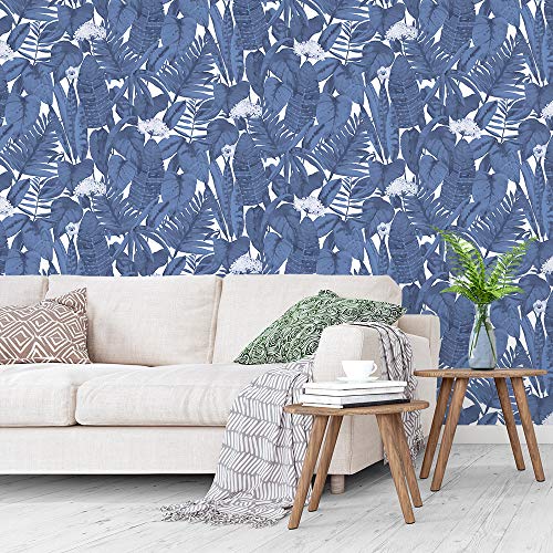Tempaper Blue Raspberry Tropical Removable Peel and Stick Wallpaper, 20.5 in X 16.5 ft, Made in the USA - Image 4
