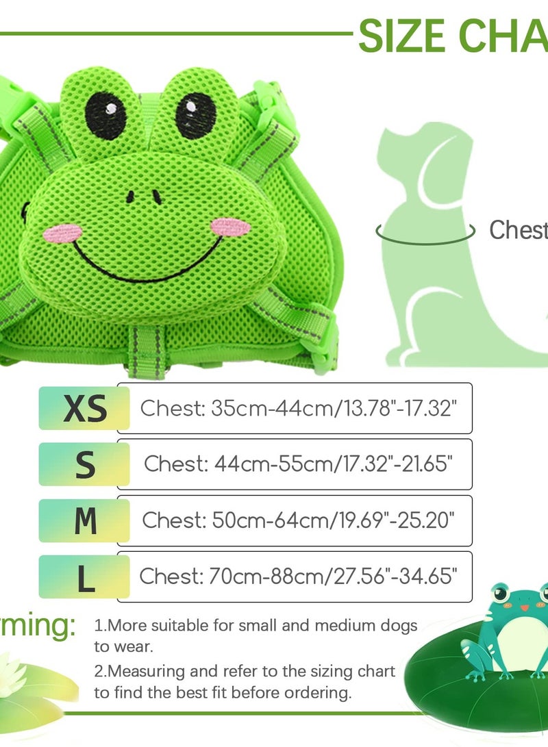 Excefore Frog Dog Backpack Harness, No-Pull Pet Harness Vest with Saddle Bag for Travel and Hiking. Adjustable and Comfortable Mesh Vest with D-Ring for Small to Medium Dogs. - Image 4