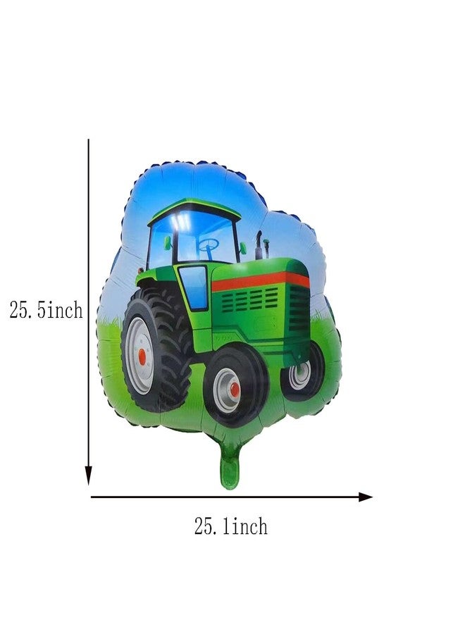 DYT 5Pcs Tractor Foil Balloons Green Tractor Birthday Number 1 Mylar Foil Balloon Farm for 1st Birthday Party Decorations - Image 4