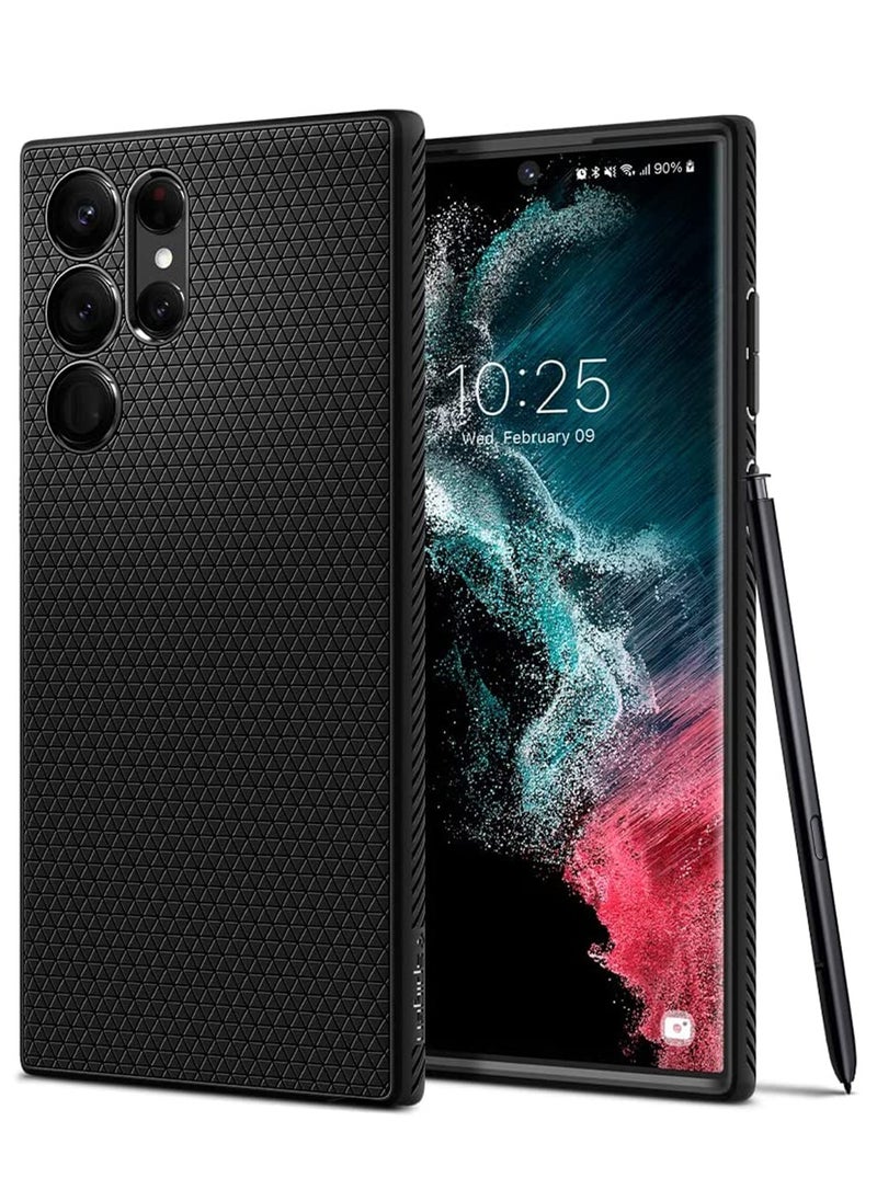 Spigen - Liquid Air Samsung Galaxy S22 ULTRA Case Cover - Black - Image 1