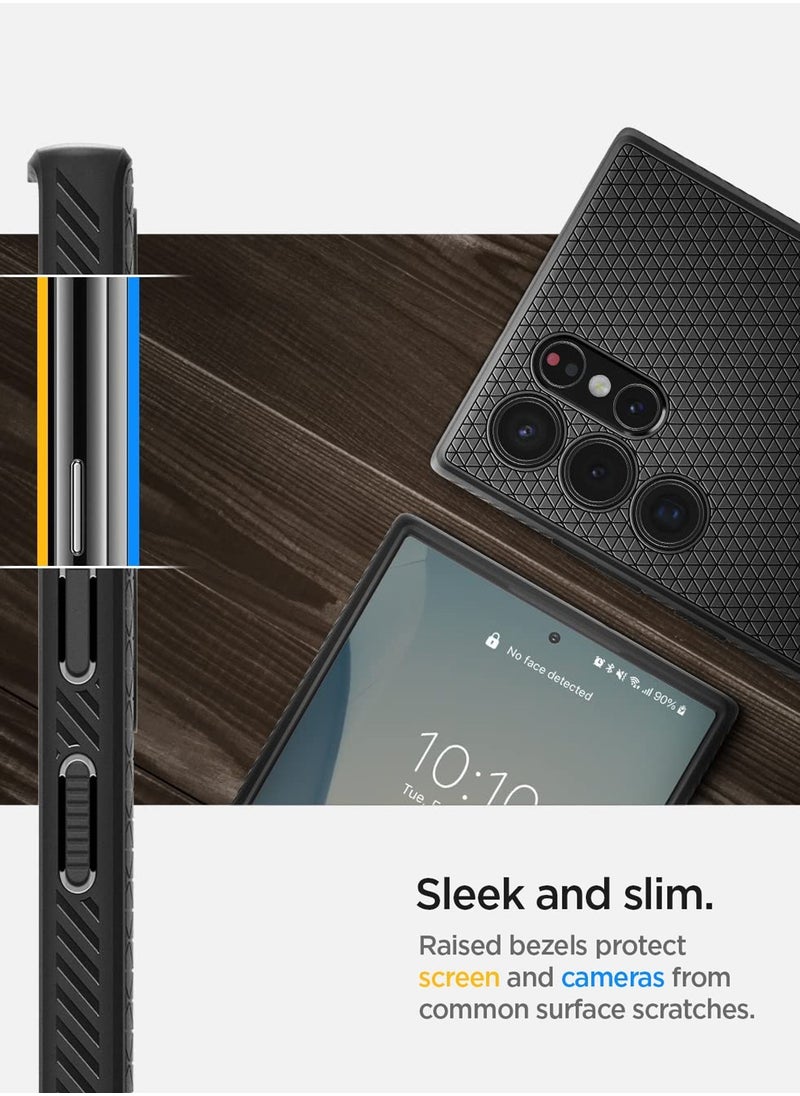 Spigen - Liquid Air Samsung Galaxy S22 ULTRA Case Cover - Black - Image 1