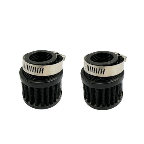 Bstenky 2PCS 25mm 1 Universal Air Intake Filter Vent Crankcase Breathe with Adjustable Clamp Car Air Filter Cold Breather Turbo Vent Cleaner Compatible with Car and Motorcycle Black - Image 1