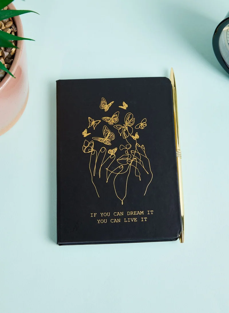 Back to school kit A6 Hardcover Notebook With Metallic Pen